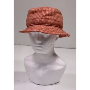 Fairfax Made in England by Failsworth Orange Wool Tweed Bucket Hat Cap 59 cm New